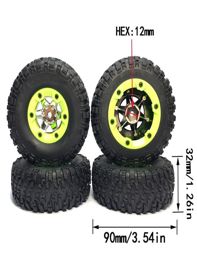 KingVal Replacement 2PCS Left + 2PCS Right Wheel Tyre Tire RC Parts Compatible with WLtoys 12428 12427 124006 1/12 RC Car - Image 2